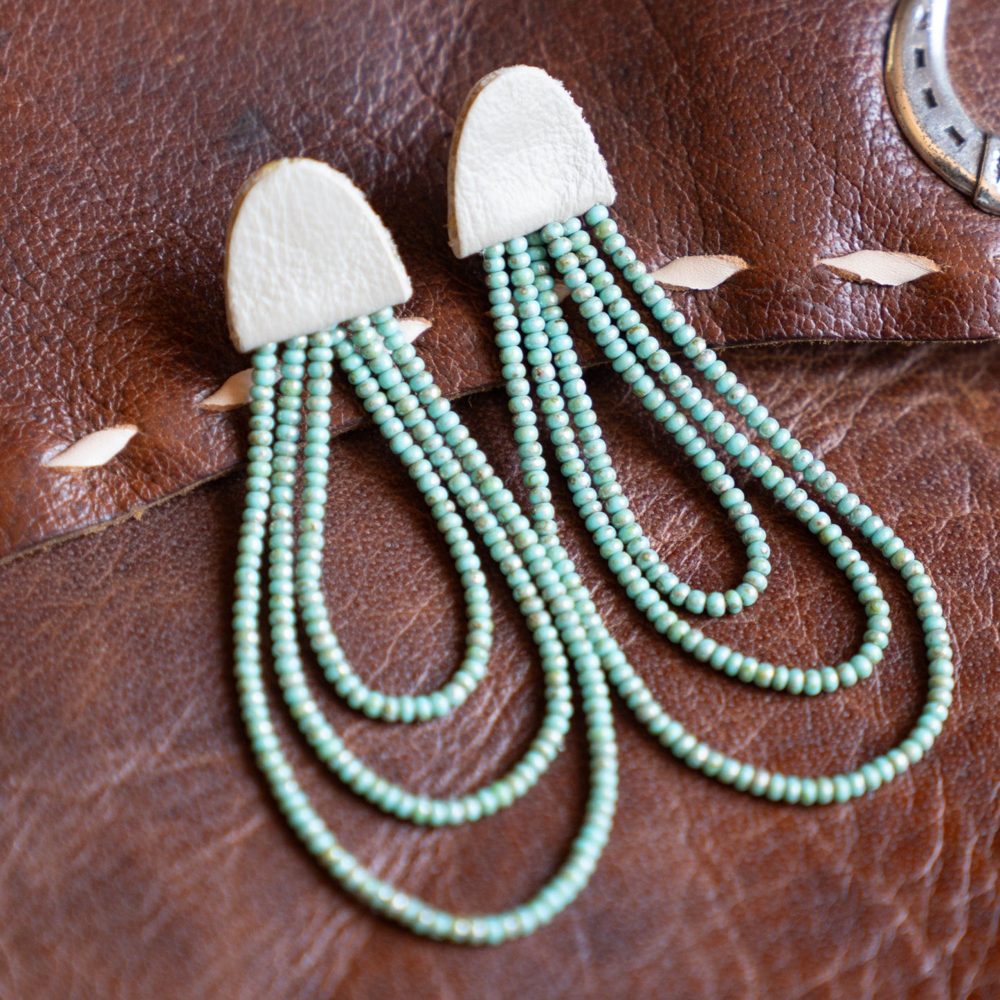 Silver Sage Three Strand Earrings
