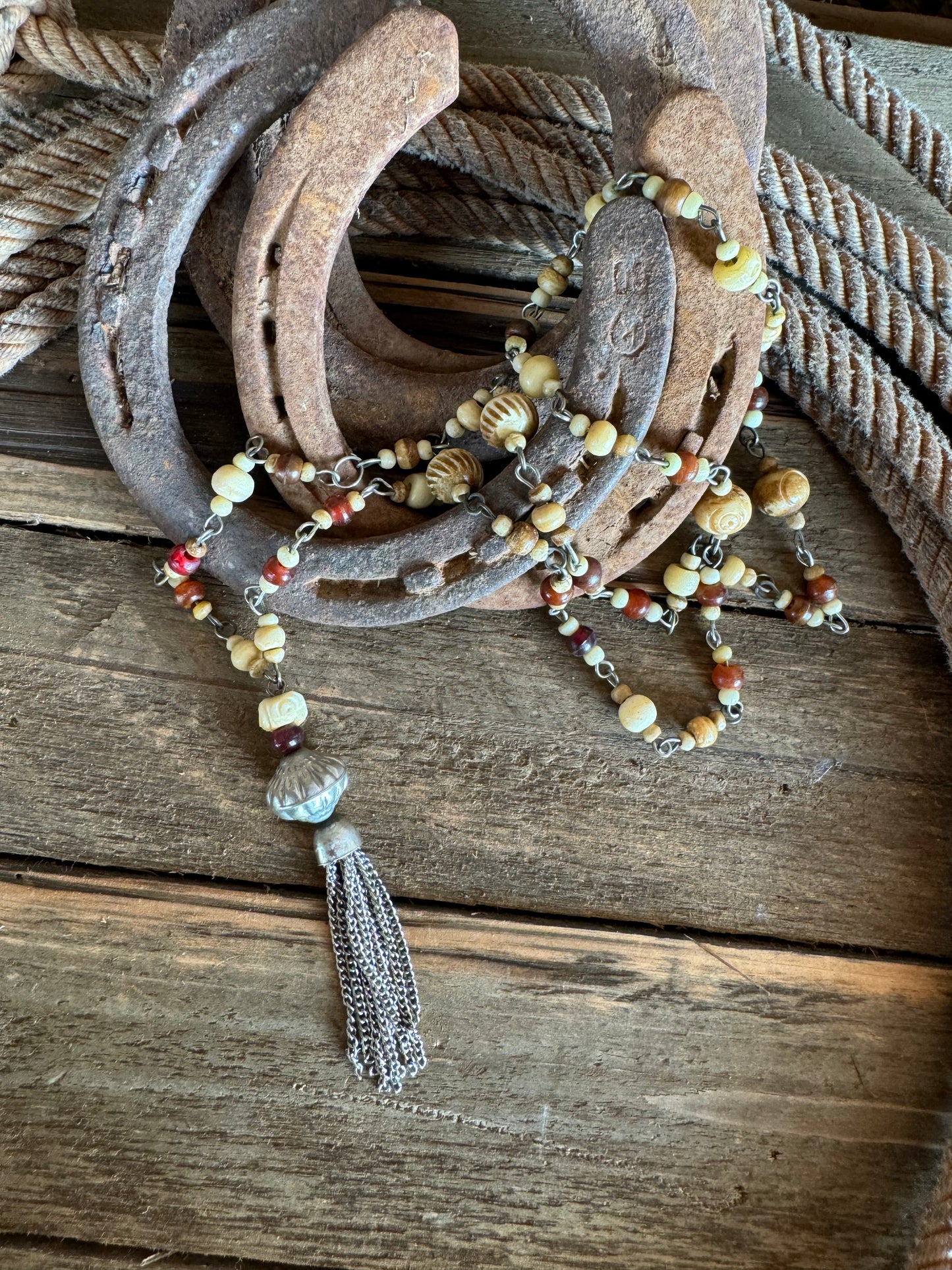 Ashlee Beaded Tassel Necklace