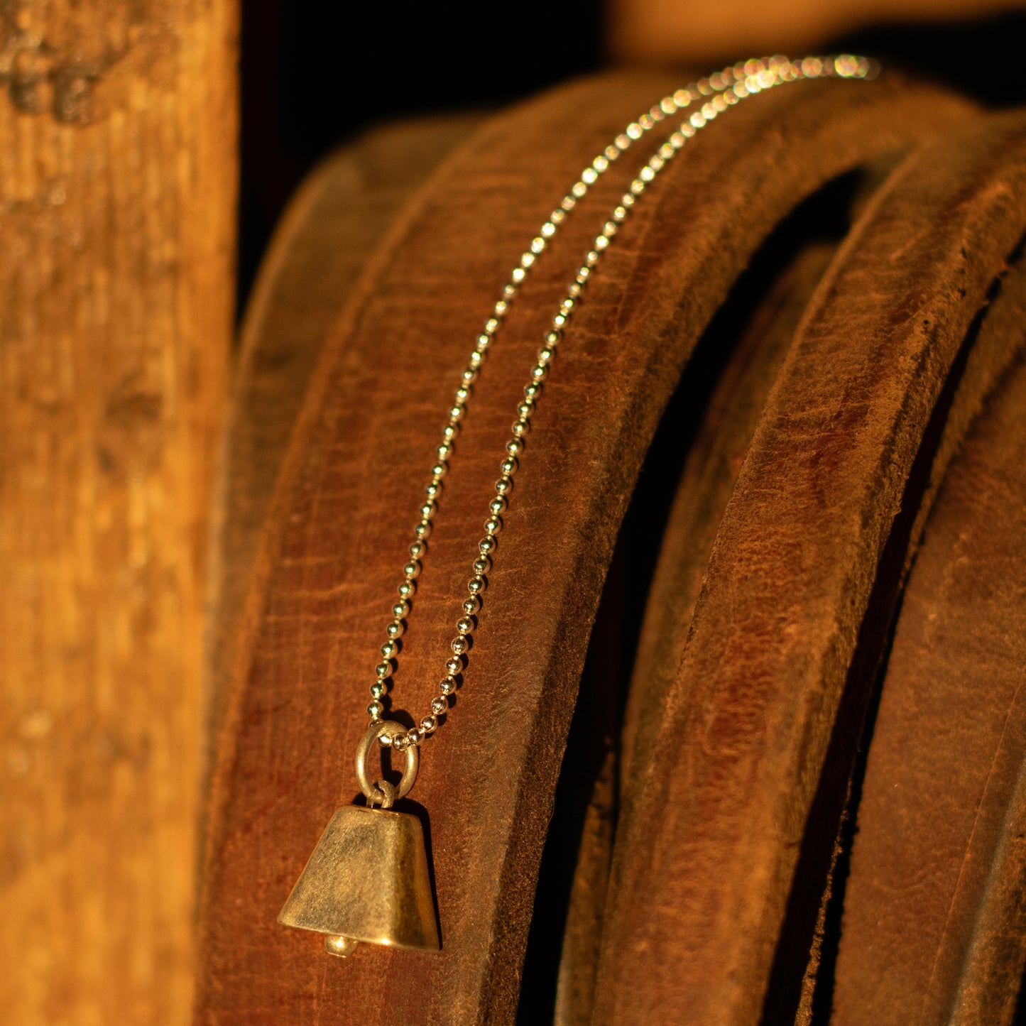 Cow Bell Sterling Silver Necklace