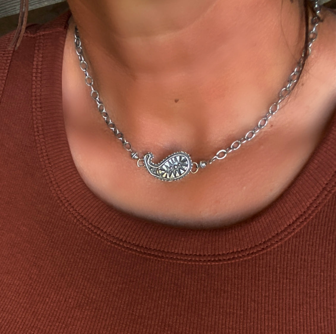 Paisley Sterling Silver Necklace