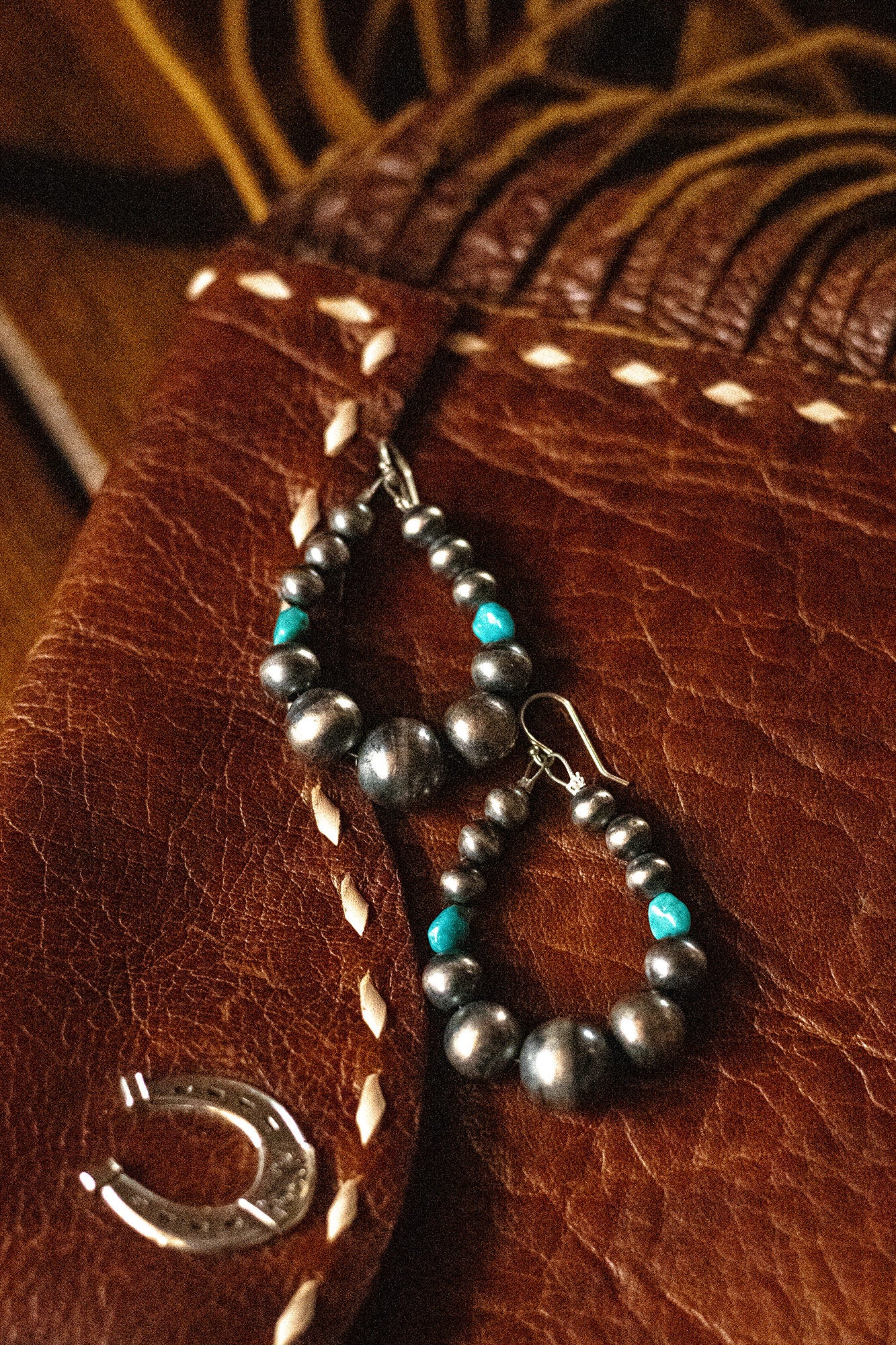 Elsa Navajo Peal & Turquoise Earrings