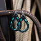 Buckstitch Mini Hoops - Black & Turquoise