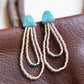 Turquoise Moon Two Strand Earrings