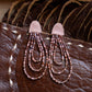 Dusty Rose Three Strand Earrings
