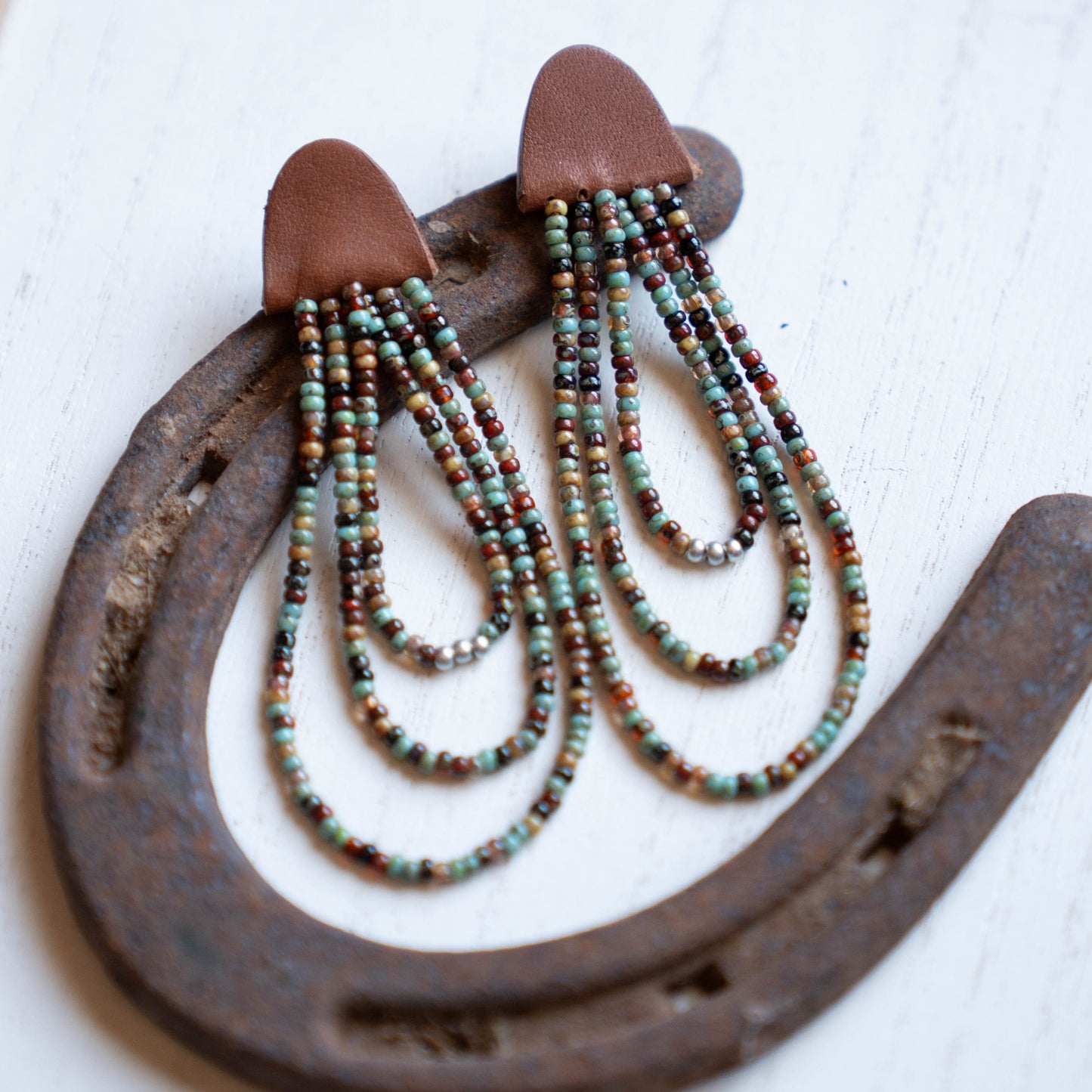 Turquoise Trail Three Strand Earrings