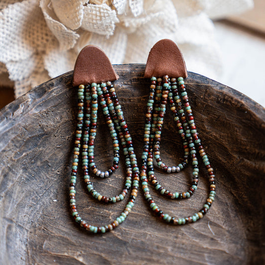 Turquoise Trail Three Strand Earrings