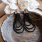 Onyx Three Strand Earrings