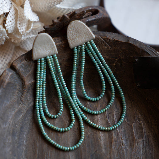 Silver Sage Three Strand Earrings
