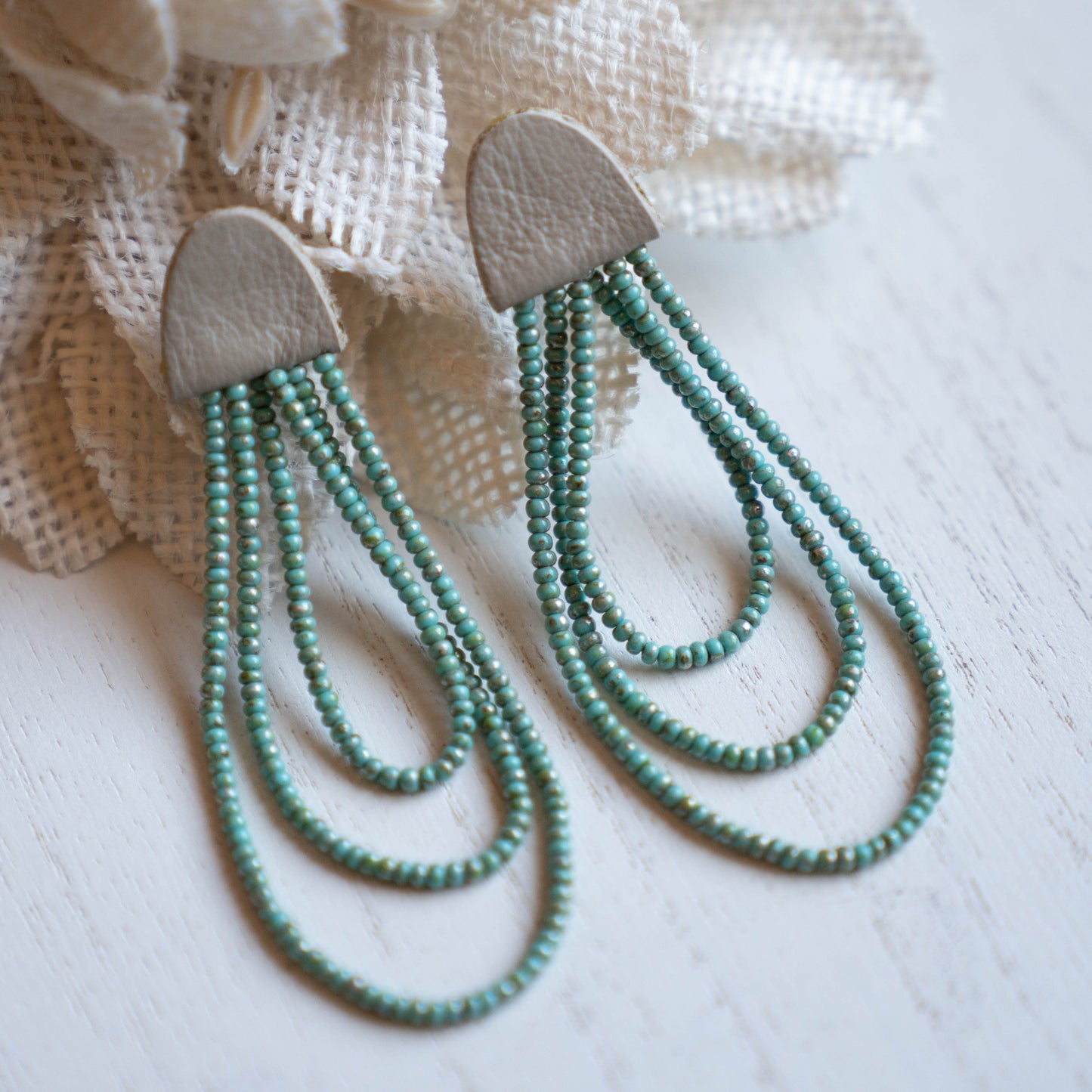 Silver Sage Three Strand Earrings